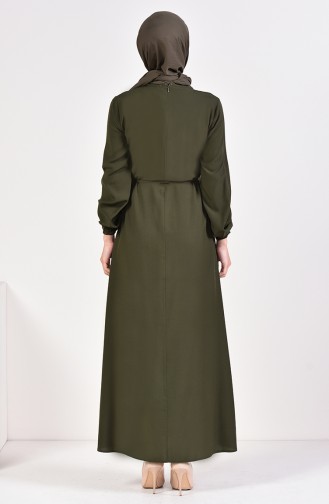 Grün Hijab Kleider 10121-05