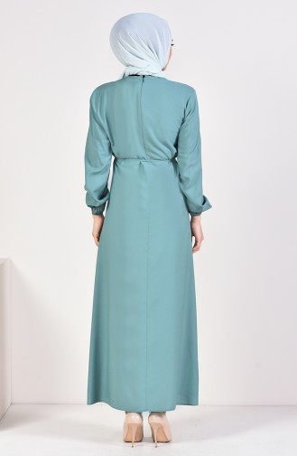 Green Almond Hijab Dress 10121-06