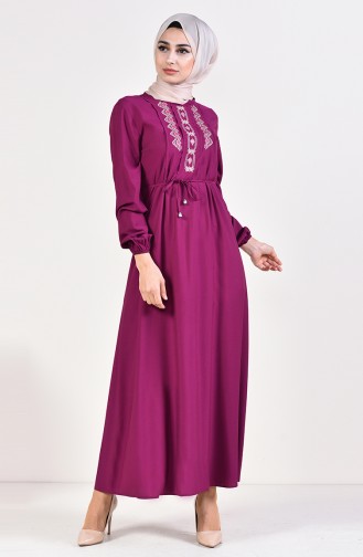 Plum Hijab Dress 10121-07