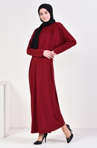 Sandy Bat Sleeve Dress 8813-02 Claret Red 8813-02