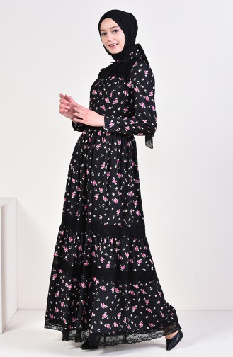 فستان بتصميم مورّد 28304-01 لون أسود 28304-01
