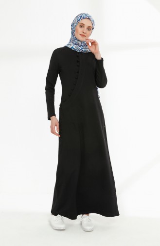 Black Hijab Dress 3080-01
