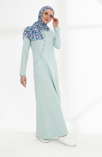 Grün Hijab Kleider 3080-08