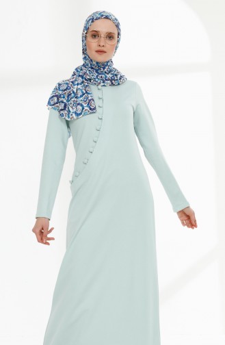 Grün Hijab Kleider 3080-08