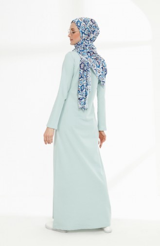 Grün Hijab Kleider 3080-08