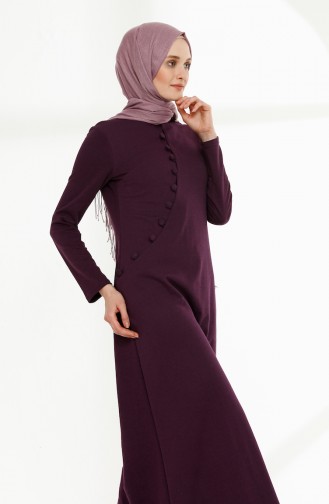 Button Detailed Sports Dress 3080-10 Purple 3080-10