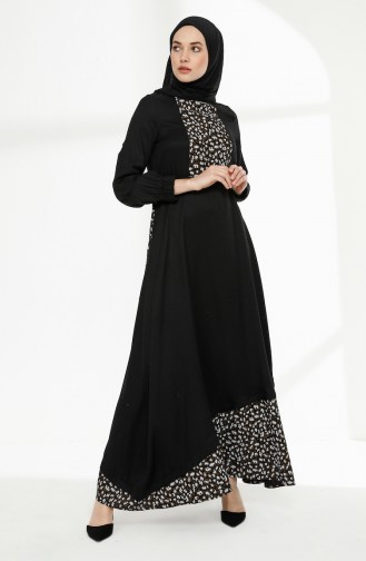 Schwarz Hijab Kleider 3083-01