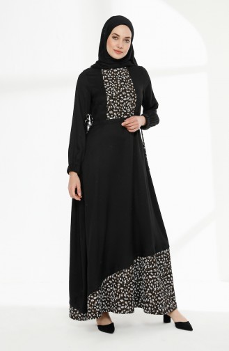 Schwarz Hijab Kleider 3083-01