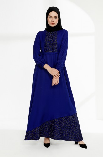 Saks-Blau Hijab Kleider 3083-03