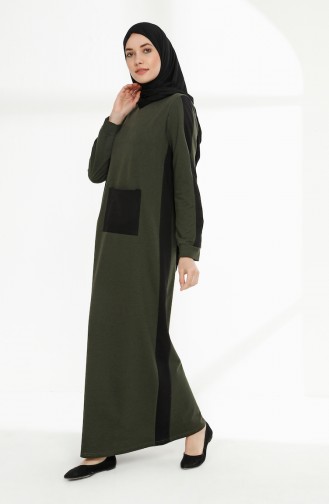Khaki Hijab Dress 3095-02