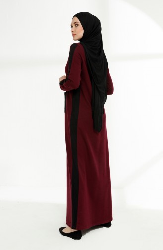 Kleid aus zwei Garnen mit Taschen 3095-03 Zwetschge Schwarz 3095-03