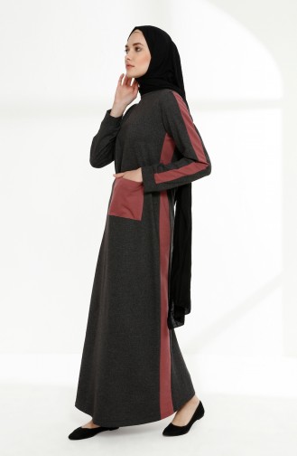 Dusty Rose Hijab Dress 3095-14