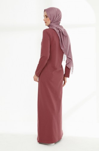 فستان بتصميم مطبع 5010-02 لون وردي باهت 5010-02