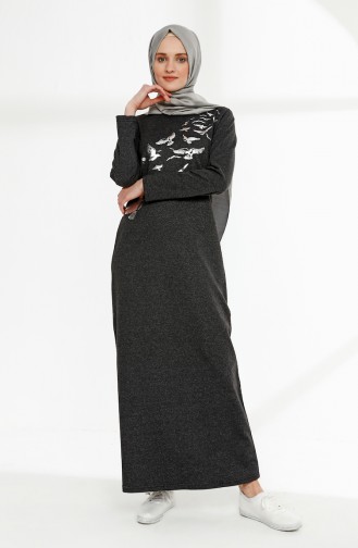 Anthracite Hijab Dress 5010-03