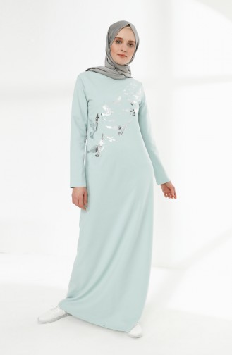 Grün Hijab Kleider 5010-05