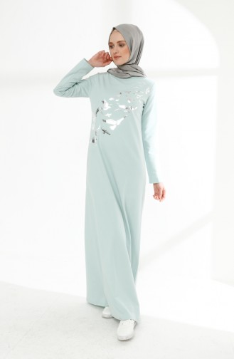 Grün Hijab Kleider 5010-05