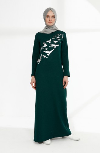 Robe Hijab Vert emeraude 5010-07
