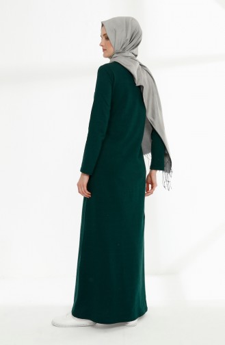 فستان بتصميم مطبع 5010-07 لون اخضر زمردي 5010-07