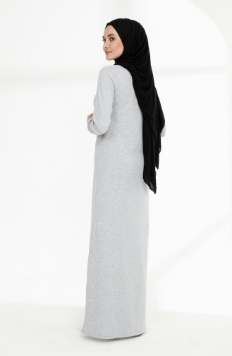 Grau Hijab Kleider 5010-08
