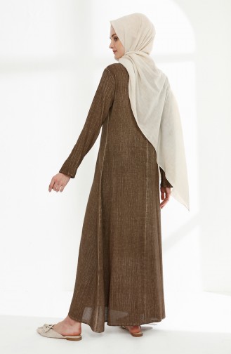 Cotton Gauze Fabric Pocket Dress 9023-02 Camel 9023-02