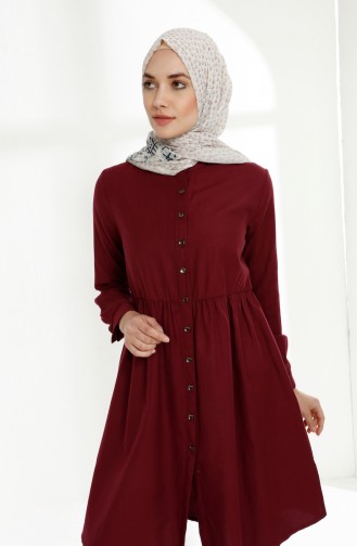 Beli Büzgülü Tunik 5000-09 Mürdüm