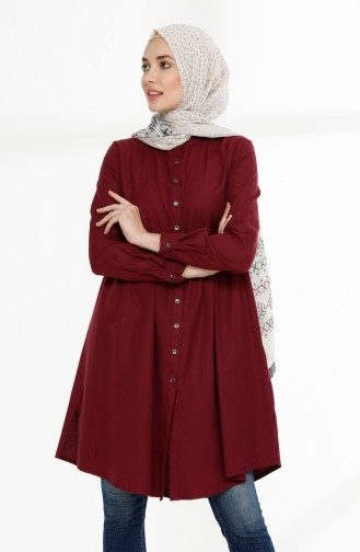 Beli Büzgülü Tunik 5000-09 Mürdüm