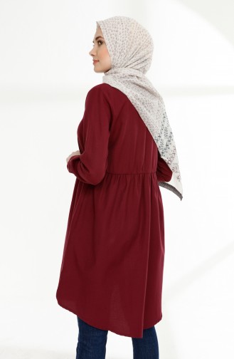 Beli Büzgülü Tunik 5000-09 Mürdüm