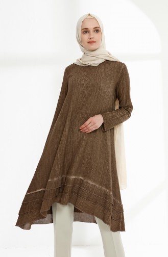 Şile Bezi Asimetrik Tunik 9022-02 Camel