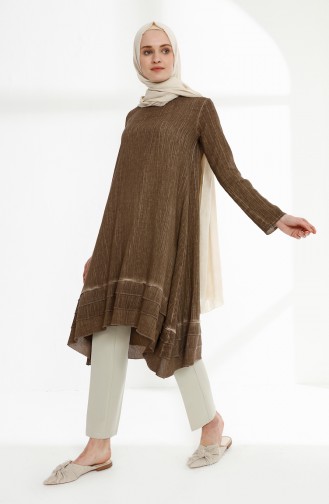 Şile Bezi Asimetrik Tunik 9022-02 Camel