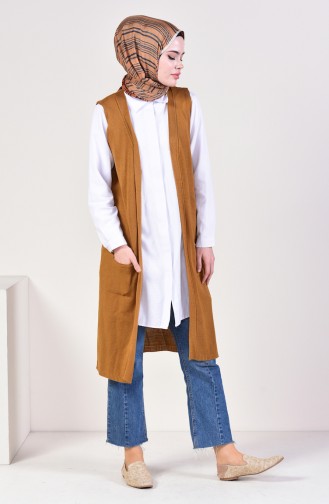Knitwear Pocket Vest 4116-21 Camel 4116-21