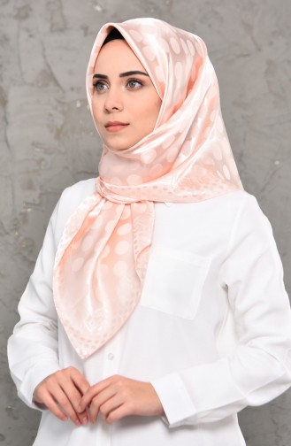 Plain Jacquard Satin Scarf 70118-02 Salmon 70118-02