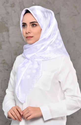شال ستان بتصميم سادة 70118-07 لون ابيض 70118-07