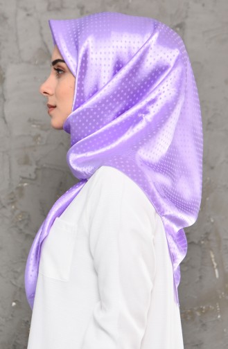 Düz Jakarlı Saten Eşarp 70124-06 Lila
