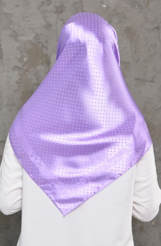 Düz Jakarlı Saten Eşarp 70124-06 Lila