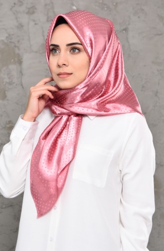 شال ستان بتصميم سادة 70124-10 لون وردي باهت 70124-10