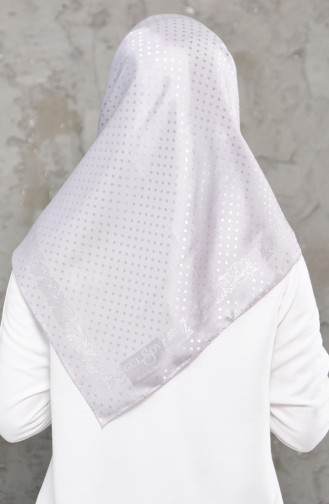 Düz Jakarlı Saten Eşarp 70124-15 Gri 70124-15