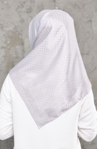 Düz Jakarlı Saten Eşarp 70124-15 Gri 70124-15