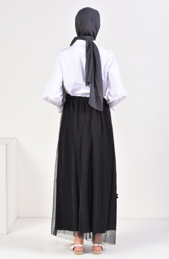Elastic Waist Tulle Skirt 5018-01 Black 5018-01