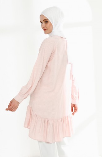 Pamuklu Asimetrik Tunik 9049-04 Pembe