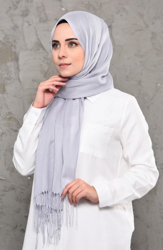 Plain Pashmina Shawl 901472-02 Light Gray 901472-02