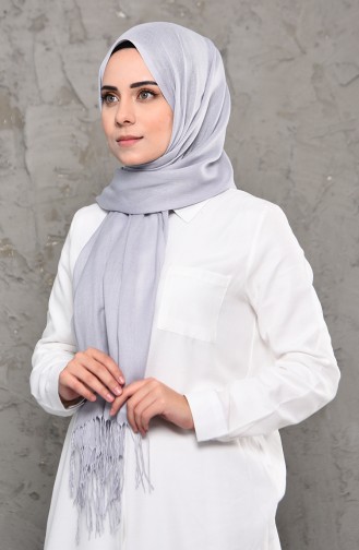 Plain Pashmina Shawl 901472-02 Light Gray 901472-02