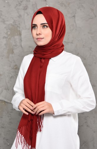 Plain Pashmina Shawl 901472-10 Claret Red 901472-10