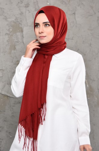 Düz Paşmina Şal 901472-10 Bordo