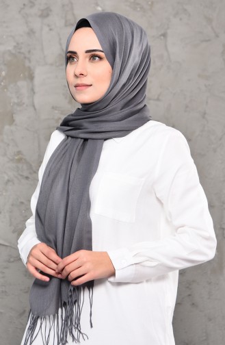 Plain Pashmina Shawl 901472-19 Gray 901472-19