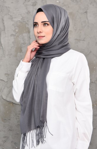 Plain Pashmina Shawl 901472-19 Gray 901472-19