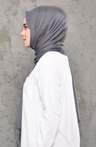 Plain Pashmina Shawl 901472-19 Gray 901472-19