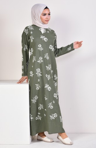 Khaki Hijab Dress 0450-05