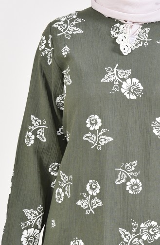 Khaki Hijab Dress 0450-05