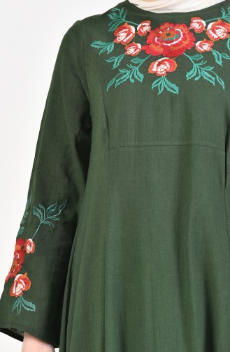 Gauze Fabric Embroidered Dress 0700-01 Green 0700-01