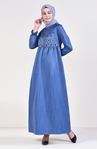 Indigo Hijab Dress 1014-01